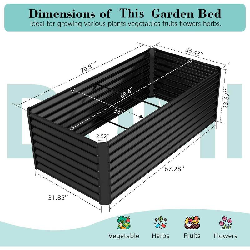 Heavy-Duty Outdoor Garden Planter Box for Vegetables with Safety Edge