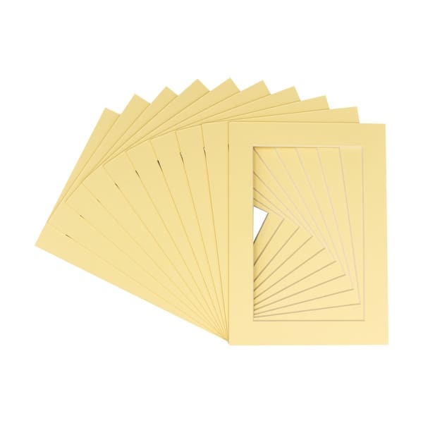 8x10 Mat for 11x14 Frame - Precut Mat Board Acid-Free Soft Yellow