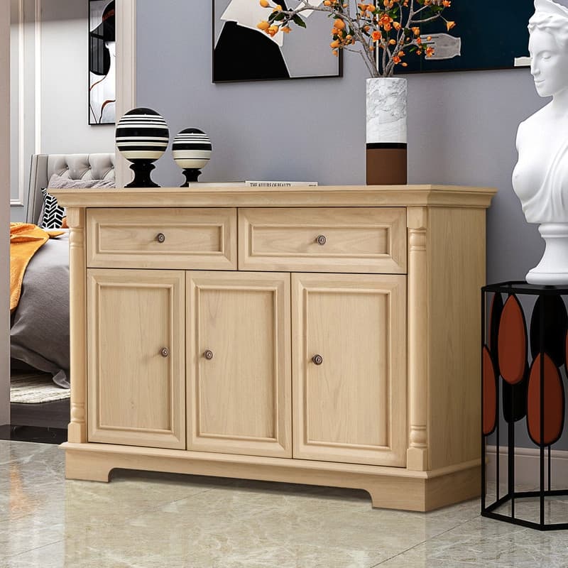 Farmhouse 47.24" Sideboard Buffet, Kitchen Storage Cabinet with 2 Drawers for Organized Home Living Solutions