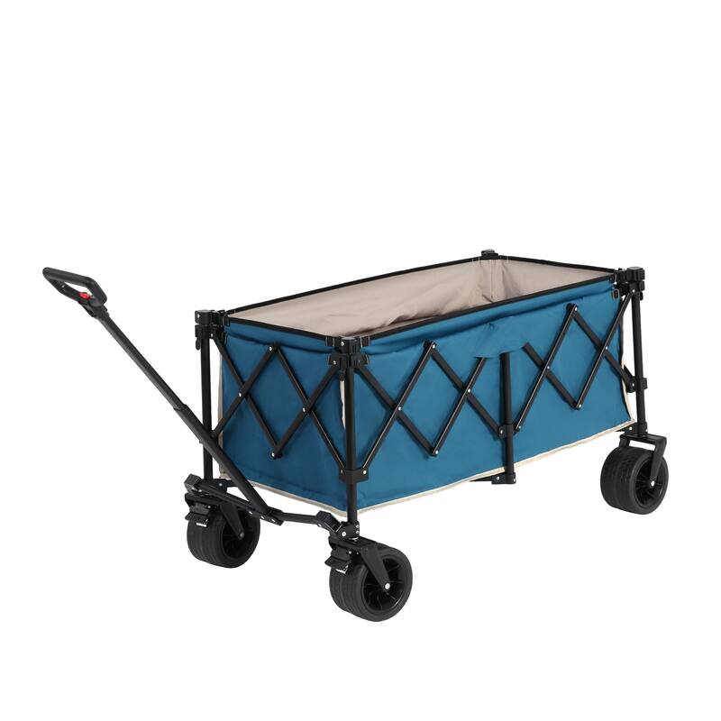 Beach Wagon with Big Wheels, Drink Holders, 300L Capacity, Foldable