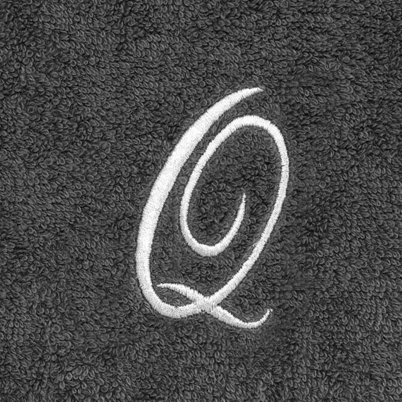 Avanti Linens Granite/Silver Script Monogram Fingertip Towel Letter Q - Fingertip Towel