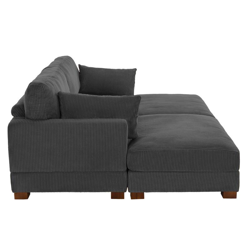 Sectional Sofa Set Modular Couch with Ottomans