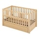 preview thumbnail 53 of 58, 2-in-1 Convertible Crib, Full Size Bed Frame with Drawers and 3 Height Options, Modern Baby Crib Toddler Bed with Guard Rail