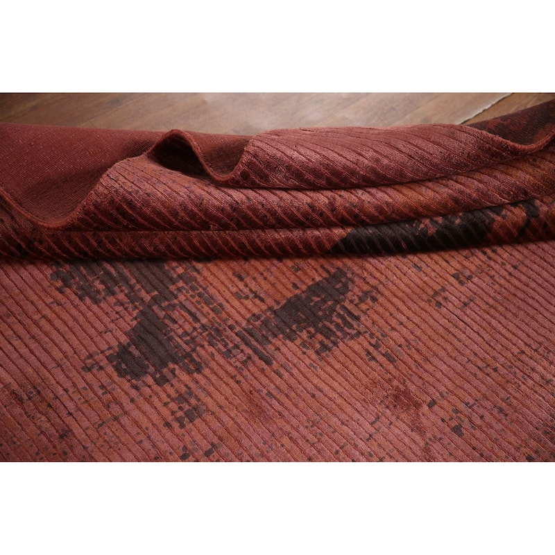 Modern Abstract Indian Area Rug Handmade Wool Carpet - 5'3"x 7'8"