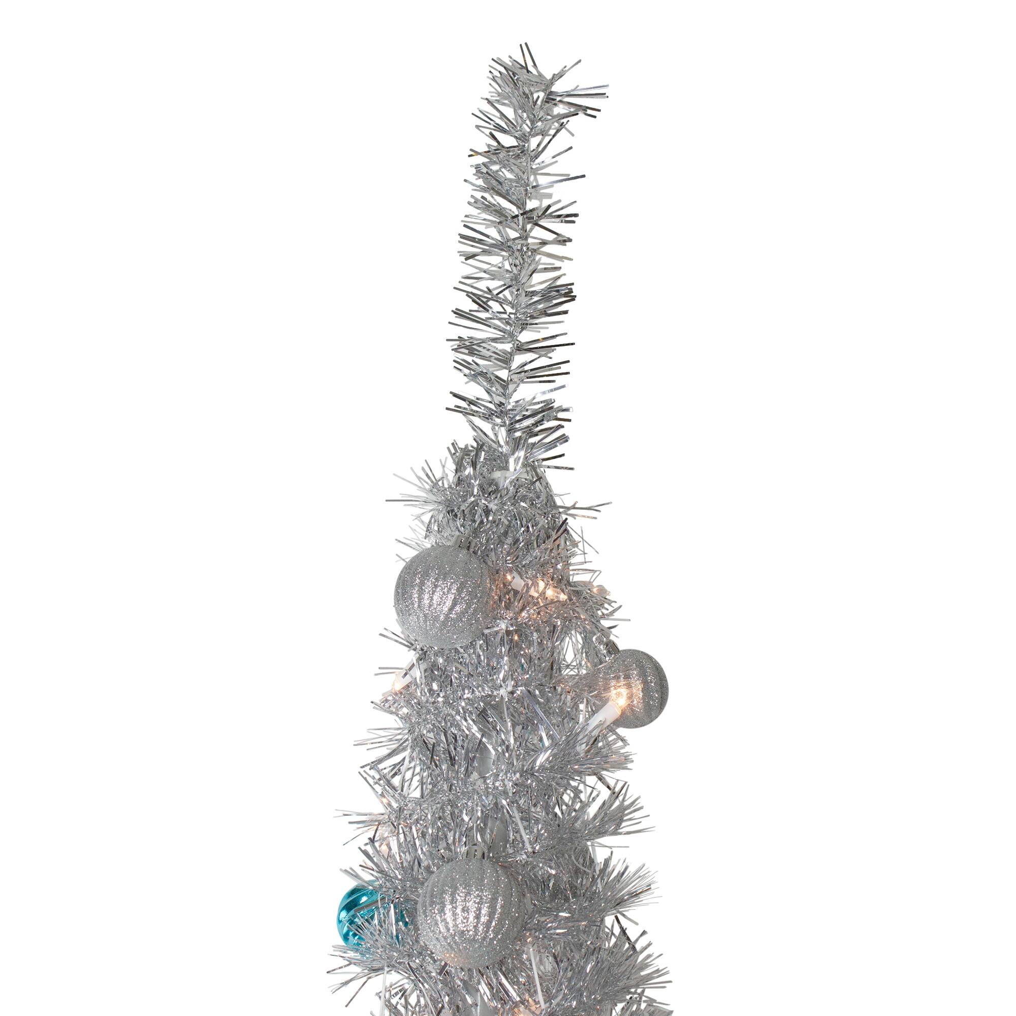 6' PreLit PreDecorated PopUp Artificial Christmas Tree Clear