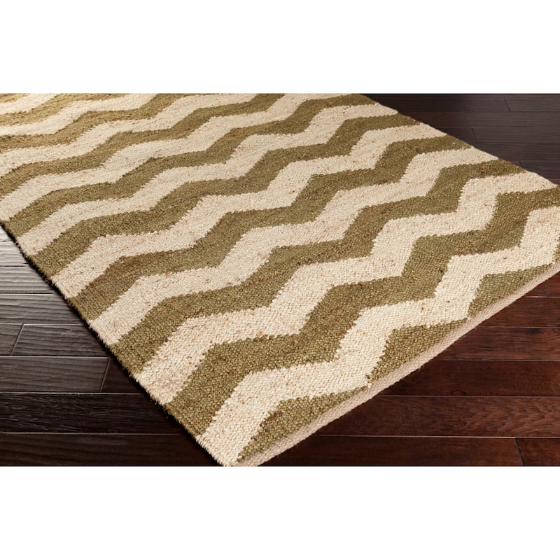 Hand-Woven Madeline Natural Jute Chevron Rug