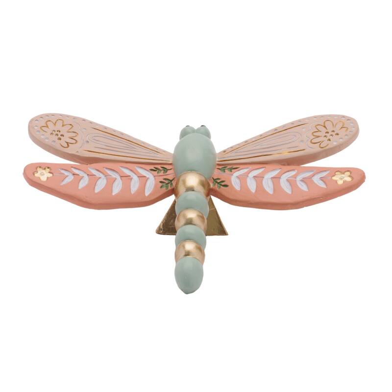 Floral Butterfly and Dragonfly Shelf Sitters - 6.5" - Pink and Green- Set of 4