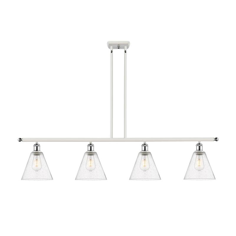 Innovations Lighting 516-4I-11-48 Berkshire Linear Berkshire 4 Light - White and Polished Chrome / Seedy