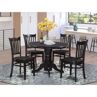 Kitchen Table Set 5 Piece - Round Dining Table with 4 Chairs - Modern ...