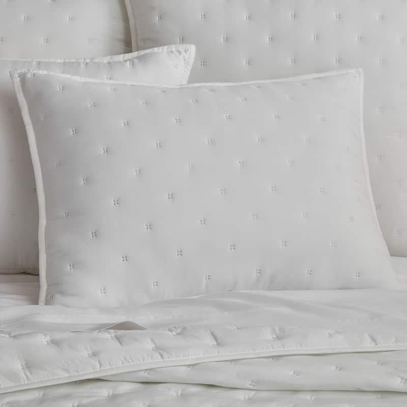 J. Queen New York Vesper Quilt Set - White - Full - Queen