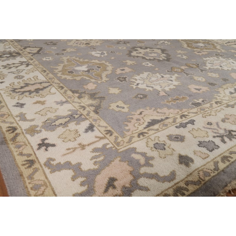 Gray Oushak Indian Area Rug Handmade Wool Carpet - 8'4"x 10'1"