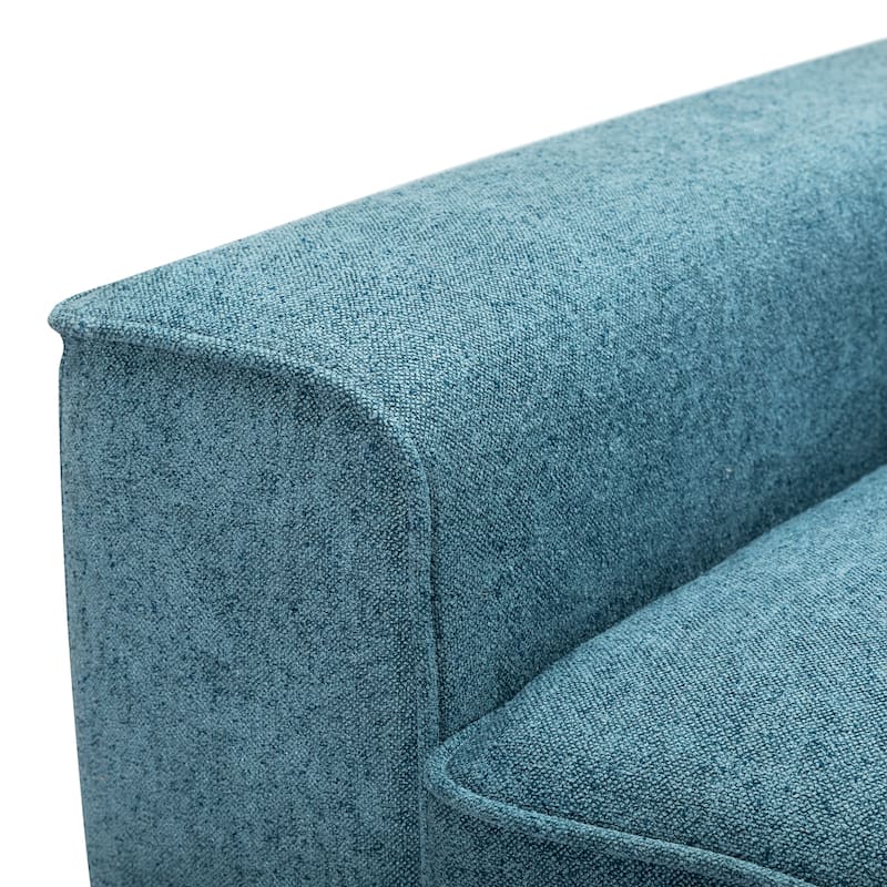 79.5" Blue Modern Fabric Sofa with Solid Wood+MDF Frame for Living Spaces