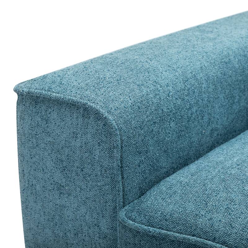 Modern Fabric Loveseat with Plush Cushions and 2 Pillow Upholstered Deep Seat Sofa, Solid Wood Frame Lounge Couch