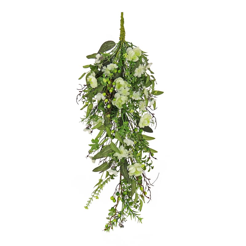 National Tree Company 28 in. Blossoms and Berries Teardrop