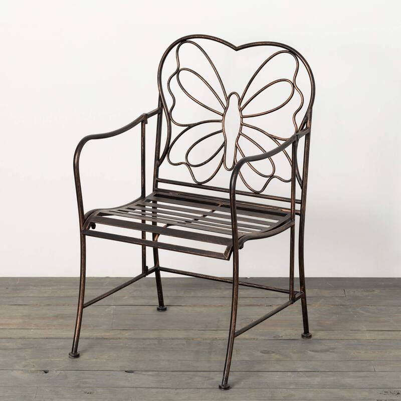 Sullivans 35" Copper Butterfly Garden Chair, Metal - Copper