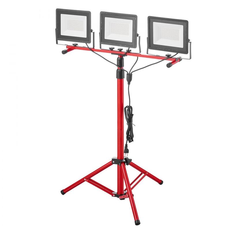 Red-Black LED Work Light 150W 15000 Lumens with Tripod Stand - 8.66 x 1.18 x 7.28 in