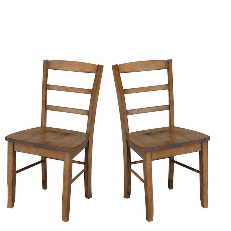 International Concepts Solid Wood Madrid Ladderback Chairs, Set of 2