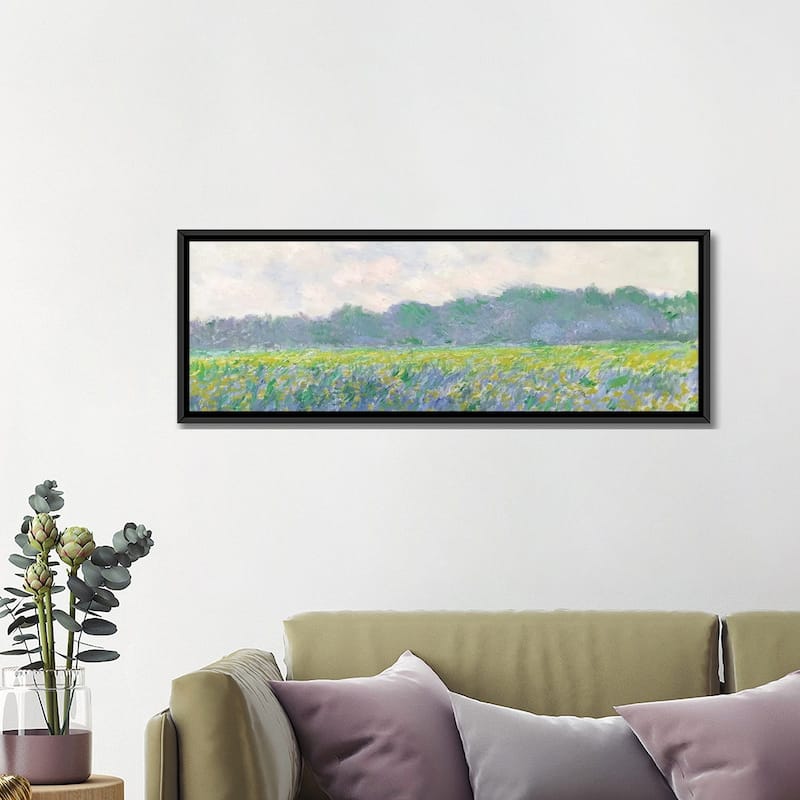 iCanvas "Field of Yellow Irises at Giverny, 1887 " by Claude Monet Framed Canvas Print