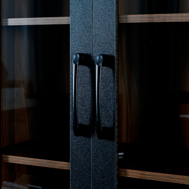 The 70.87" Multi-Functional Display Cabinet – 4-Tier Pull-Out Shelving System with Dual Glass Doors‌