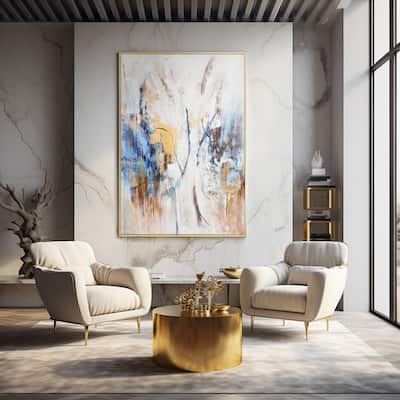 Sagebrook Home Modern 74X50 Framed Abstract Canvas,Rectangle Wall Art