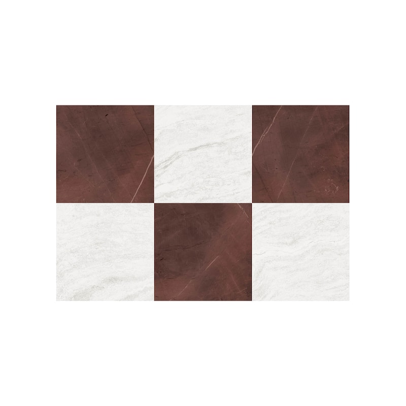 Chris Loves Julia x FloorPops Bonneville Oxblood Peel and Stick Floor Tiles