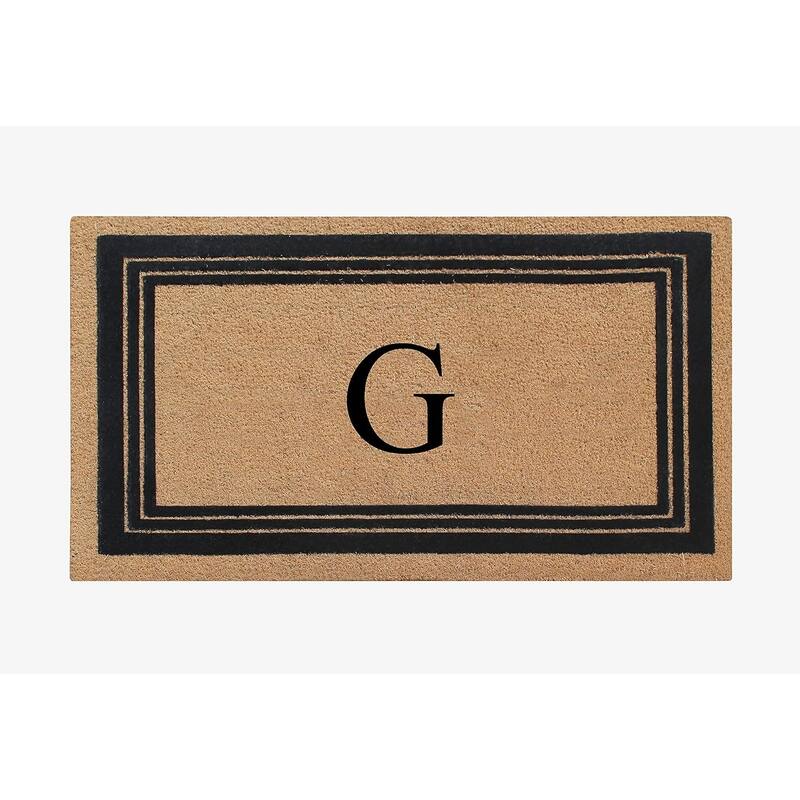 A1HC Natural Coir Monogrammed Entrance Door Mats Flock Doormat 24"X39" - G