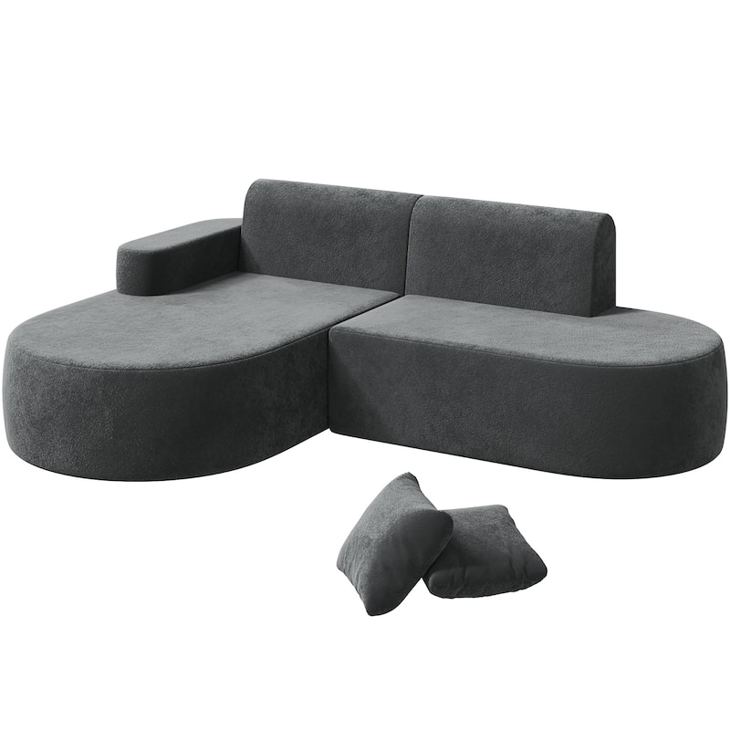EROMMY Corner Sofa, Modern L-Shaped Sectional Couch with Chaise Lounge, Deep Seat Soft Upholstered Sofa for Living Room Bedroom.