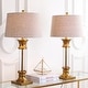 preview thumbnail 9 of 26, JONATHAN Y Stevens 32" Metal/Glass LED Table Lamp, Bronze (Set of 2)