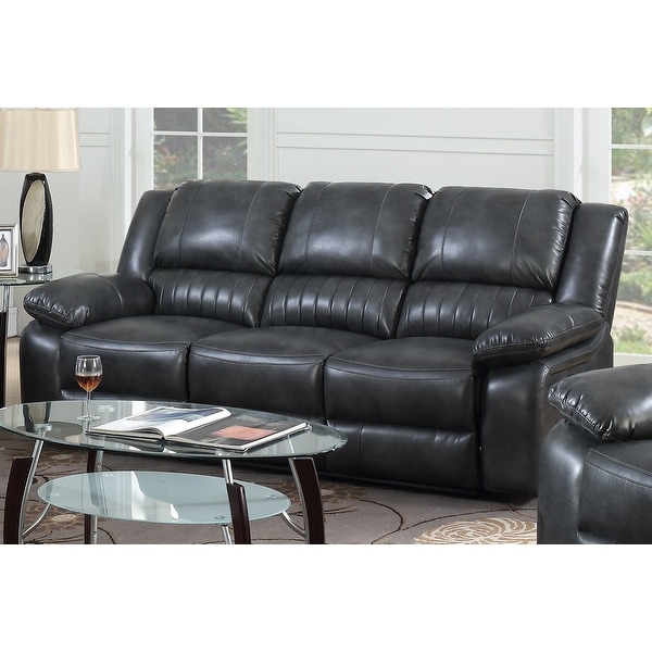 Copper Grove Tanrake Dark Grey Faux Leather Dual Reclining Sofa. Opens flyout.