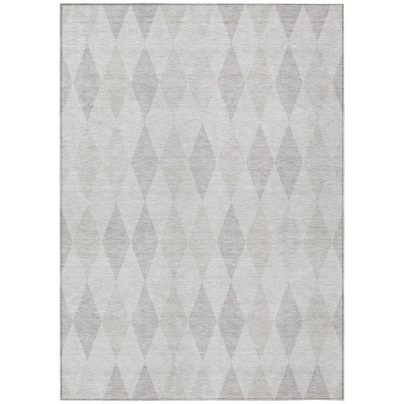 Machine Washable Indoor/ Outdoor Argyle Chantille Rug
