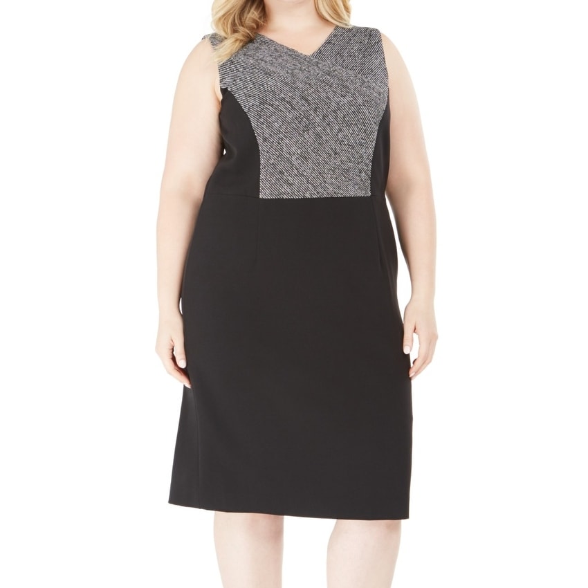 kasper black sheath dress