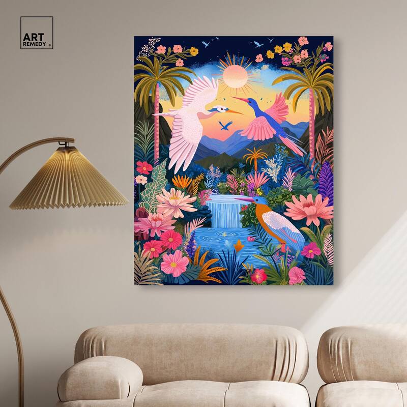 Waterfall Haven Canvas by Art Remedy, Gallery Wrapped