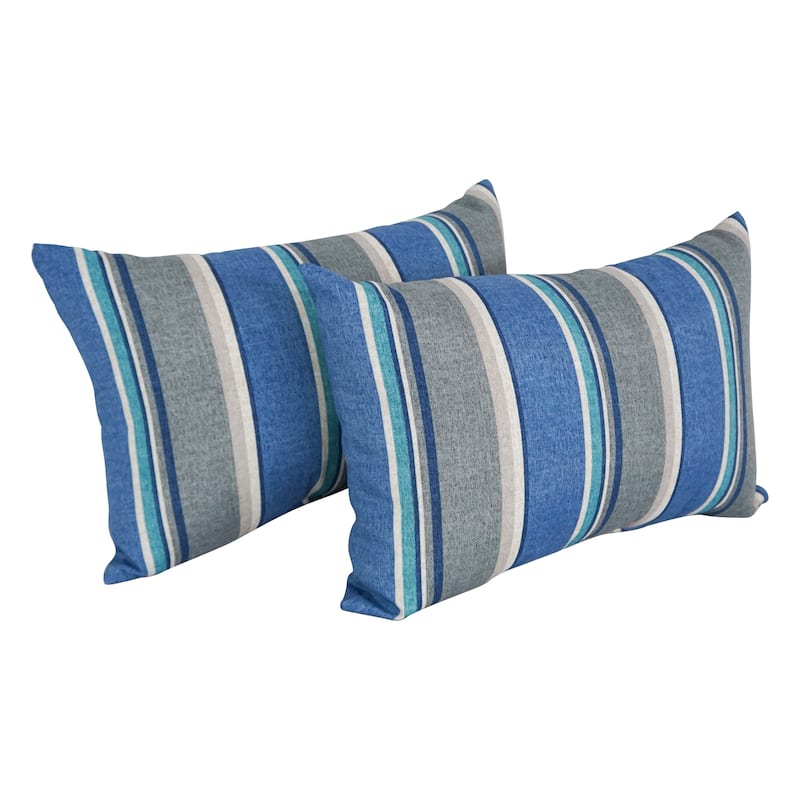 19-inch by 11-inch Outdoor Throw Pillows (Set of 2, Multiple Patterns) - 19 x 11 - Sovaro Denim