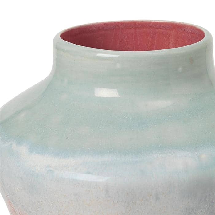 Kähler Poppery Vase, Mint/Pink - H: 8.1"