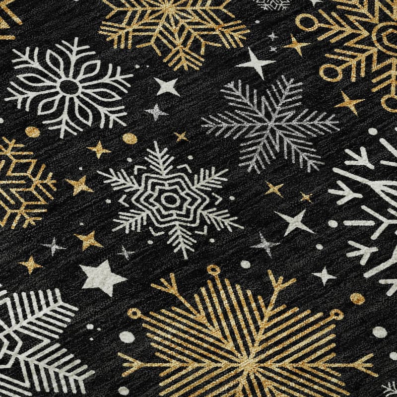 Premium Washable Super Soft Winter Snowflake Mayfield Rug