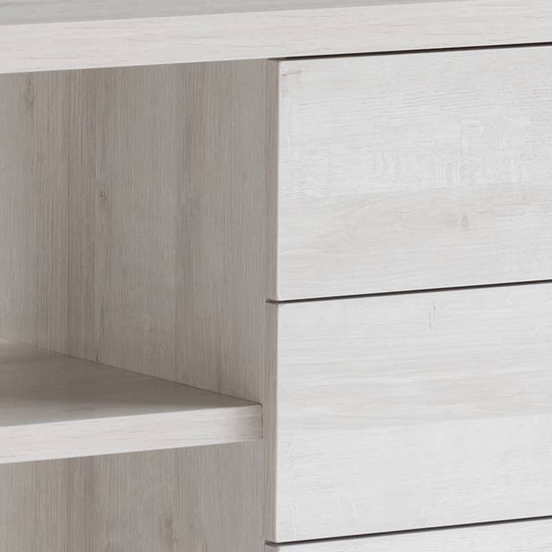 HomeRoots 60" White Wood Enclosed and Open Storage TV Stand - 60.00 in. x 22.00 in. x 15.50 in.