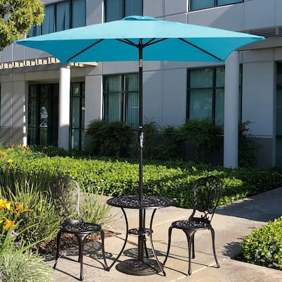 6.5 Square Patio Umbrella with Tilt and 4 Sturdy Ribs , Aqua Color
