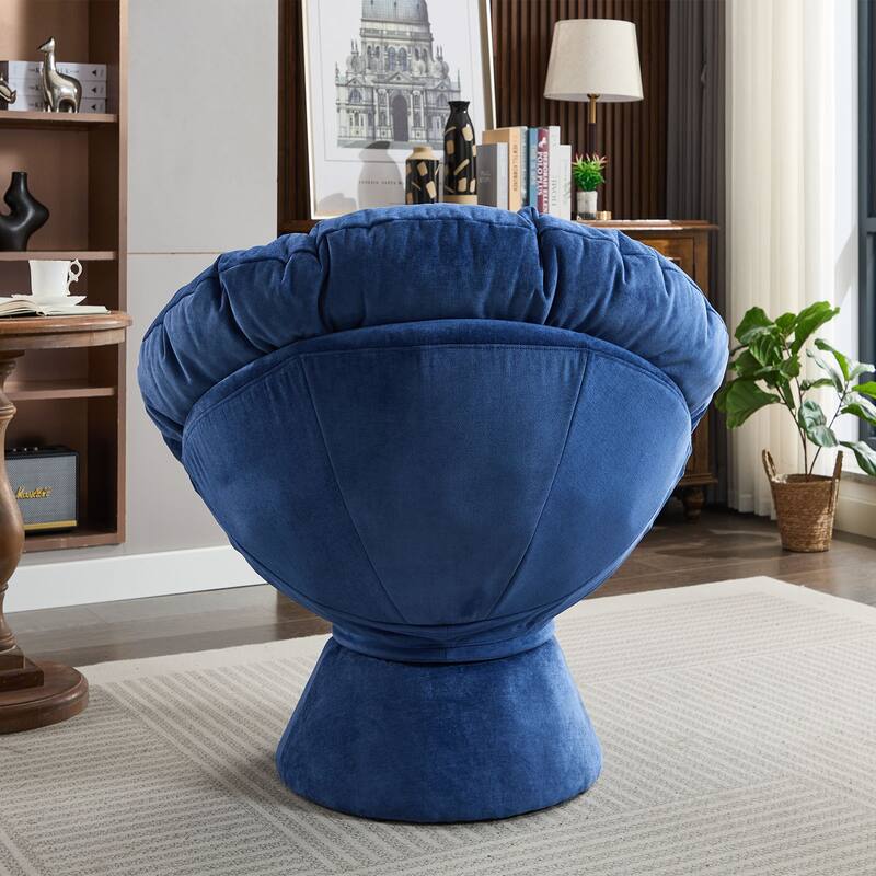 Chenille Swivel Barrel Chair for Living Room