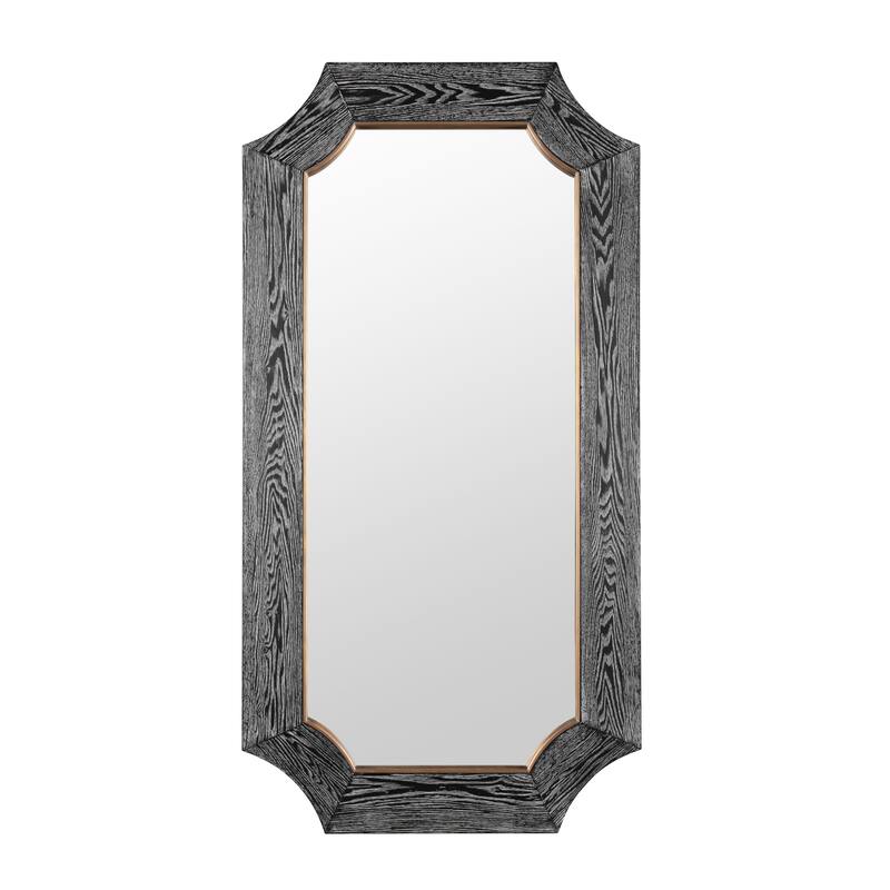Varaluz Farra Wall Mirror - 28"W x 54"H - Cerused Black