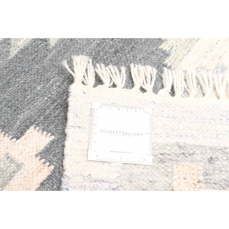 ECARPETGALLERY Flat-Weave Ankara FW Dark Grey Wool Kilim - 5'0 x 8'4