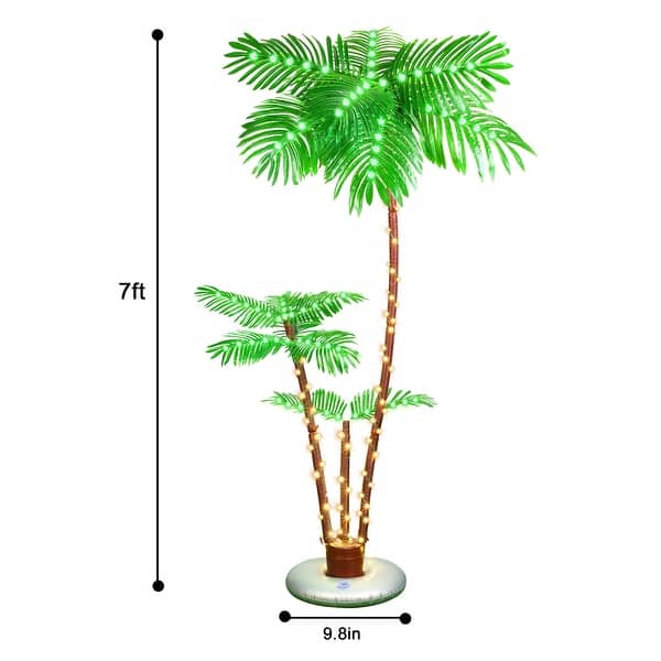 dimension image slide 2 of 3, Lighted Palm Tree for Outside Patio Yard Party Pool