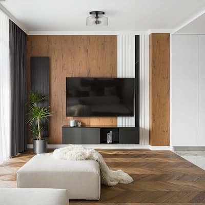 Wendell 3-Light Matte Black Flush Mount Ceiling Light - one size