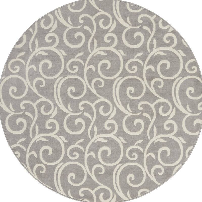 Lixo Power Loomed Geometric Floral Area Rug By HomeRoots - 63' X '63' X '0.5