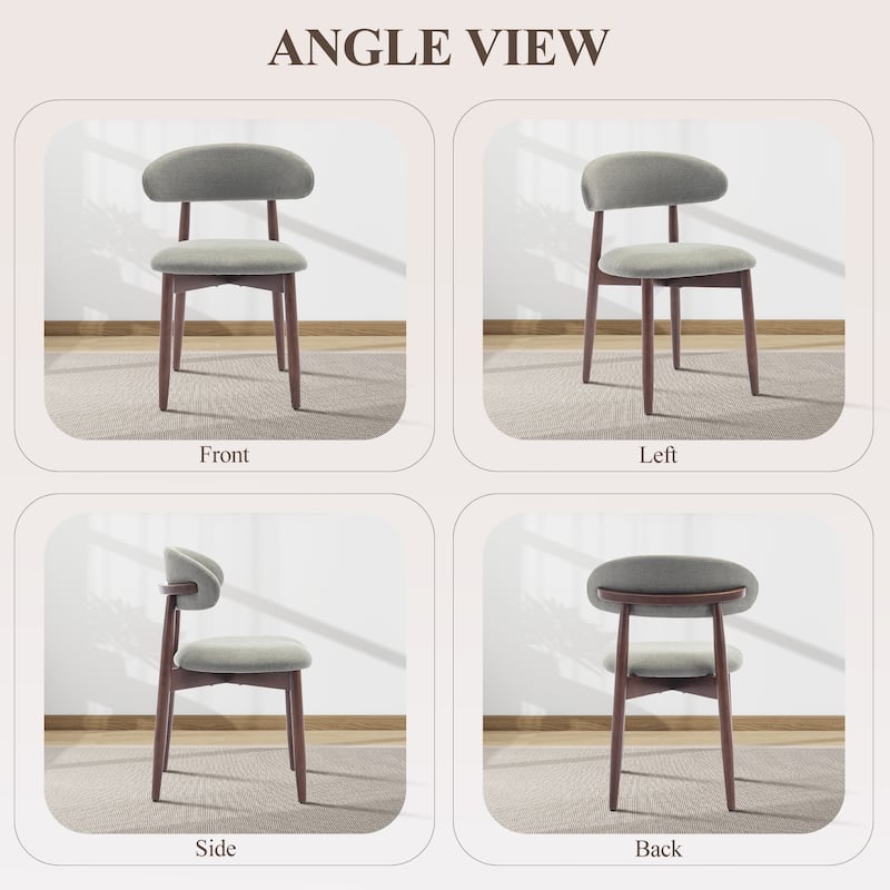 Modern Farmhouse Wooden Dining Chairs (Set of 2/4/6) – Upholstered Fabric Side Chairs with Floor Protectors