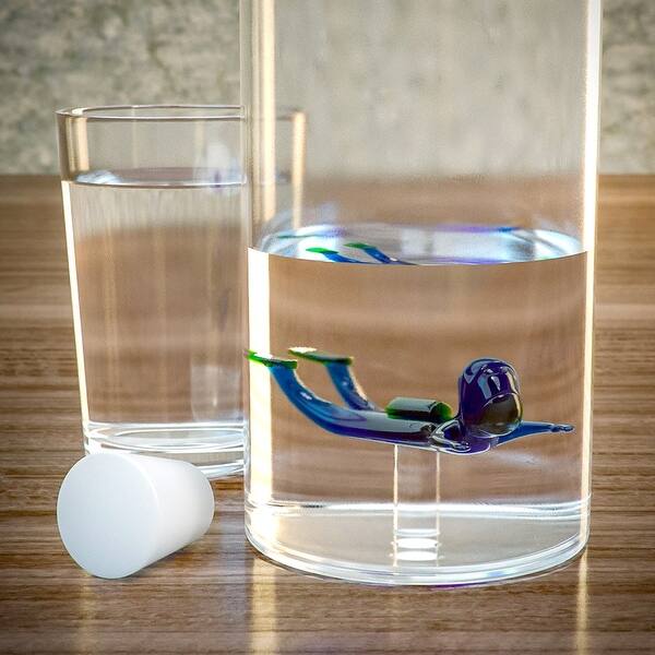 Shop Balvi Glass Scuba Diver Water Bottle Bpa Free Decorative