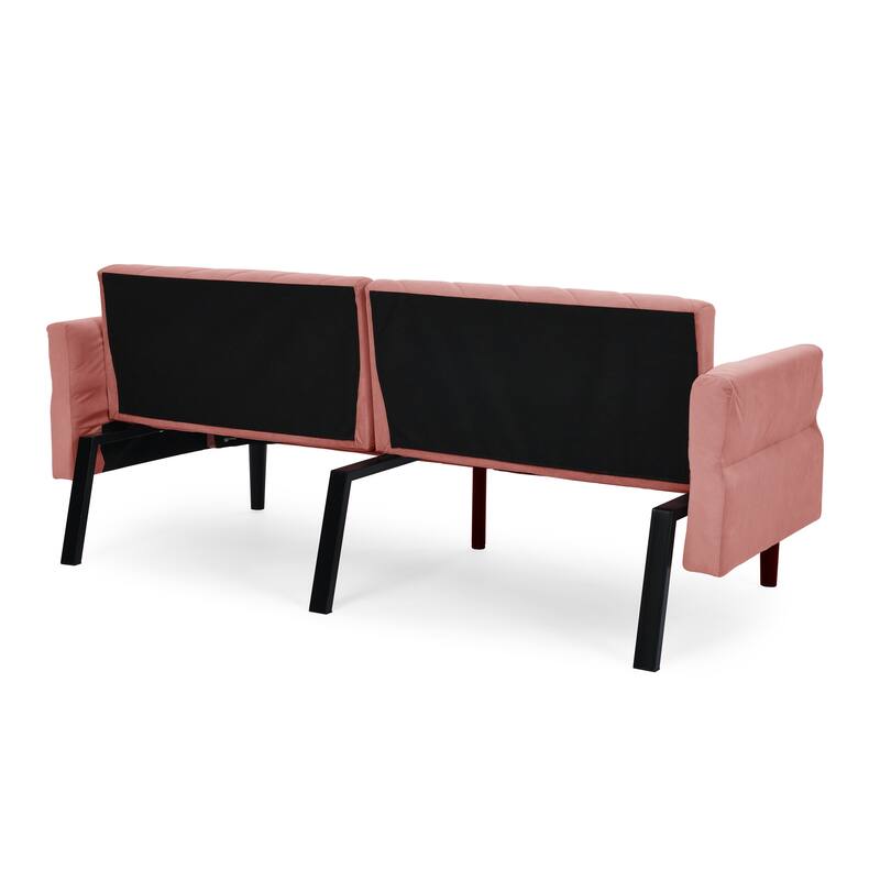 Convertible Futon Sofa Bed Couch,87" Inch Velvet Foam Futon,Modern Sleeper Sofa with Armrest for Living Room