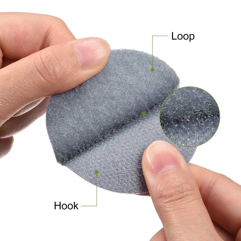 Hook and Loop Gripper-60mm Tape for Tablecloth Bed Sheet Rugs, 5 Pcs - Grey