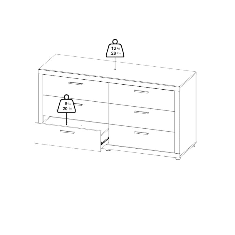 Porch & Den Mira 6-Drawer Double Dresser, Jackson Hickory