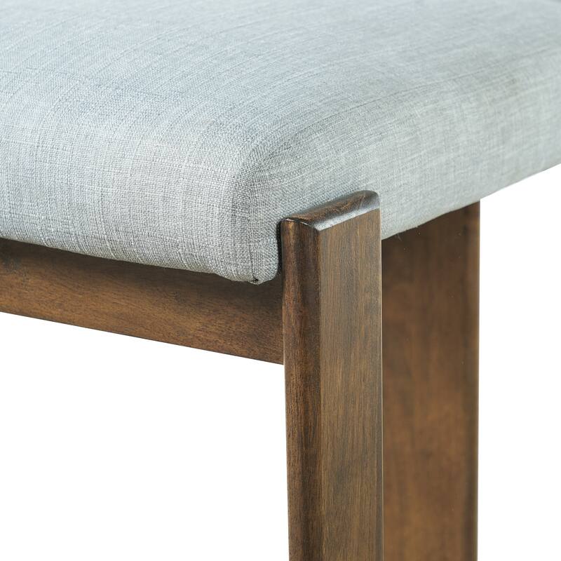 Christopher Knight Home - Modern Linen Upholstered Counter Height Bar Stools with Solid Wood Legs & Square Backrest, Set of 2