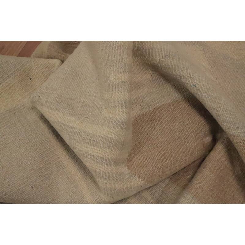 Hand Woven Oriental 100% Wool Carpet Southwestern Tribal Greys & Charcoal Kilim Area Rug - 8' 3'' X 4' 9''